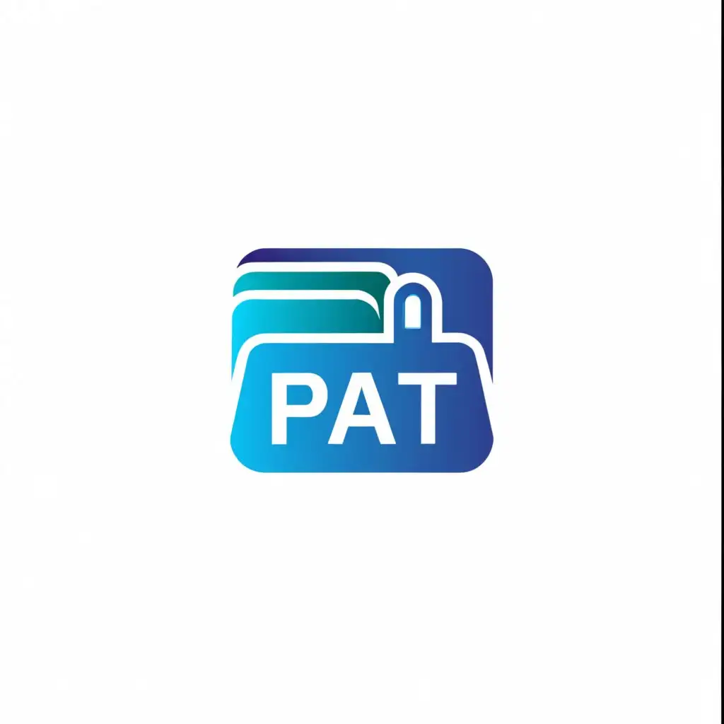 a logo design,with the text "PAT", main symbol:Folder with lock in blue,Moderate,clear background
