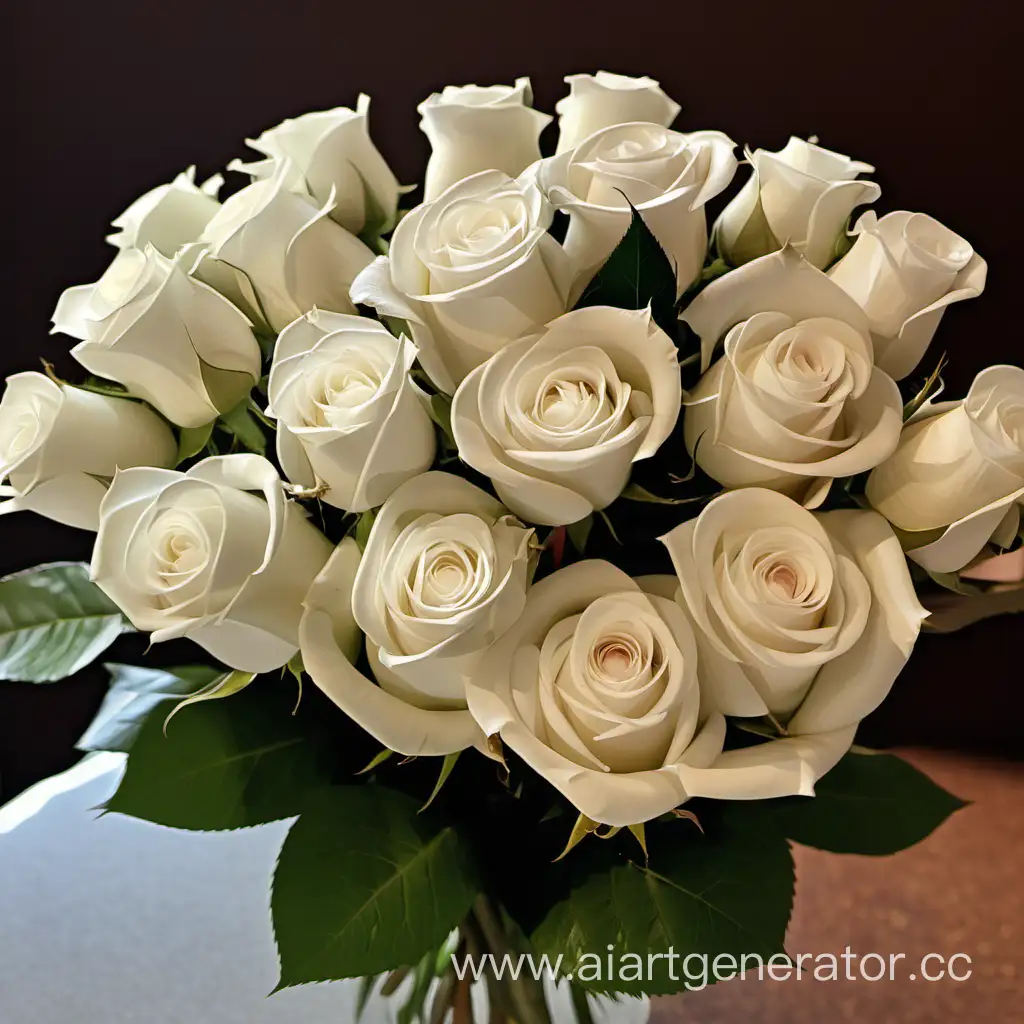 день рождения мамы букет из белых роз
