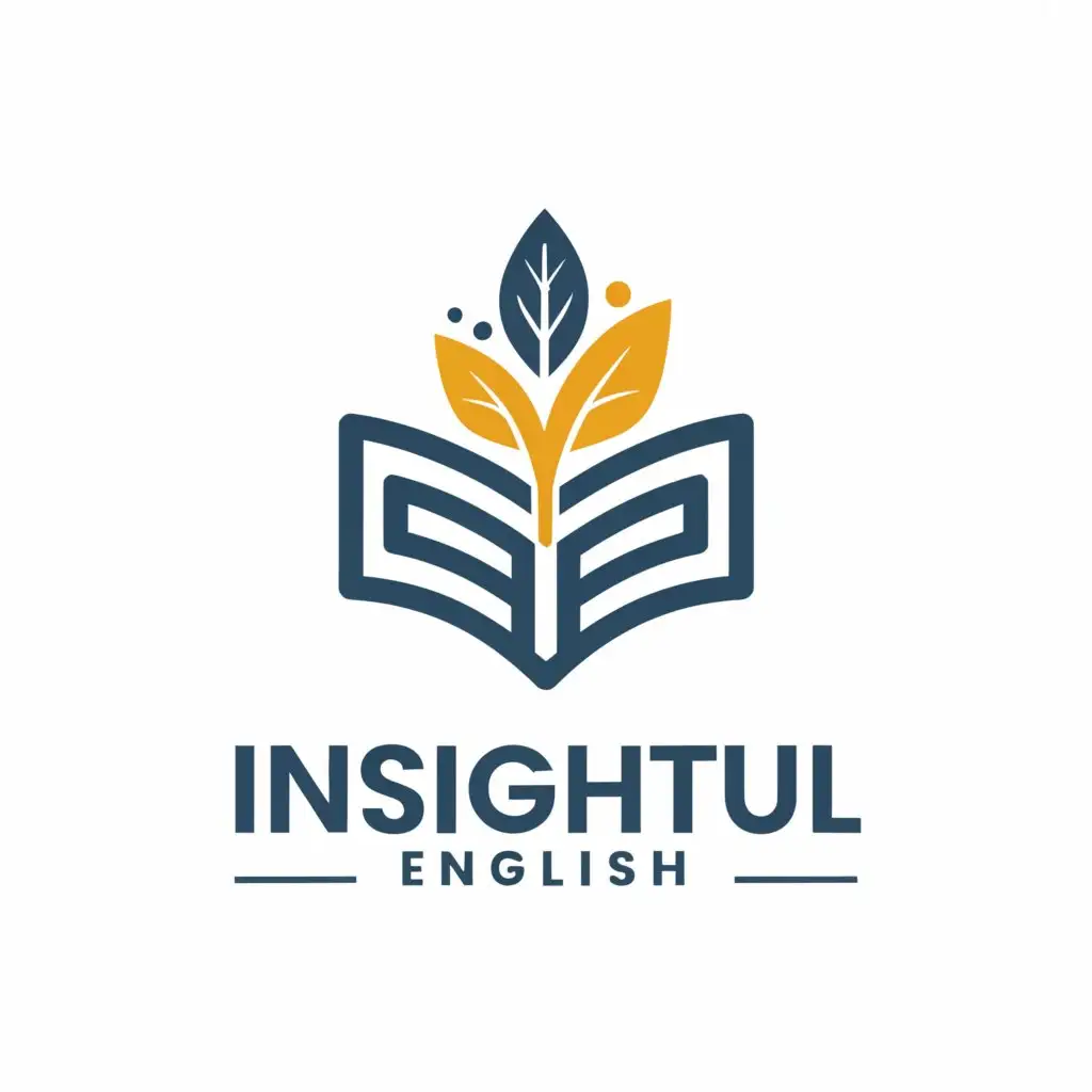 a logo design,with the text "Insightful_English", main symbol:book,Moderate,be used in Education industry,clear background