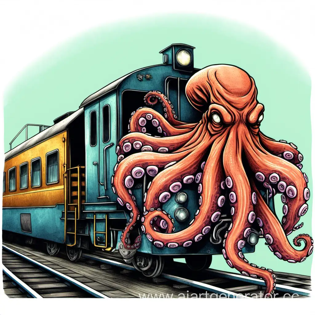 Colorful-Octopus-Train-Drawing