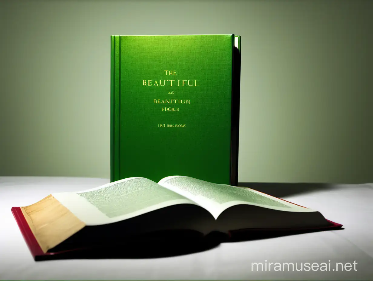 Stunning Modern Green Book on Table with Depth of Field