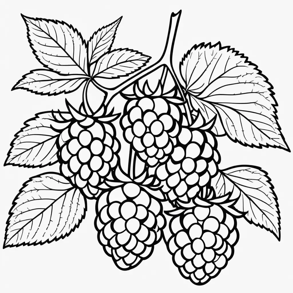 Raspberry Coloring Book Illustration for Creative Kids