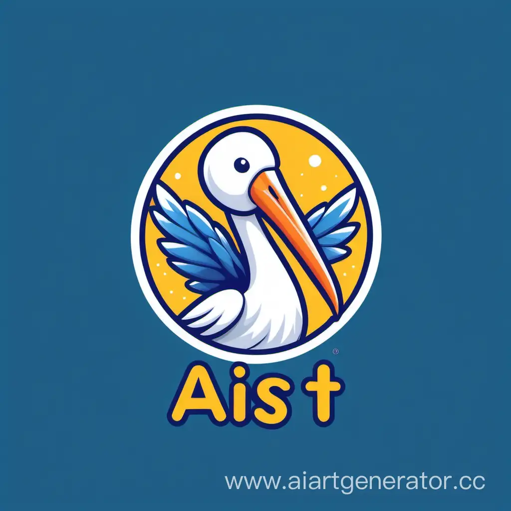 Логотип для детского магазина игрушек под названием АИСТ. На логотипе должно быть нарисовано сам Аист с ребенком и название магазина