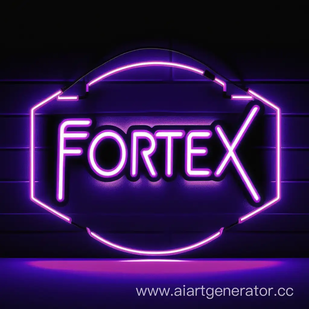 Логотип Fortex фиолетовый неон