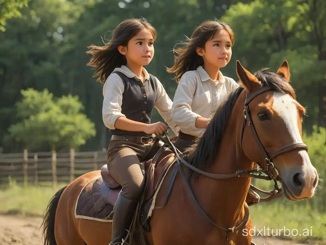 A girl riding a horse