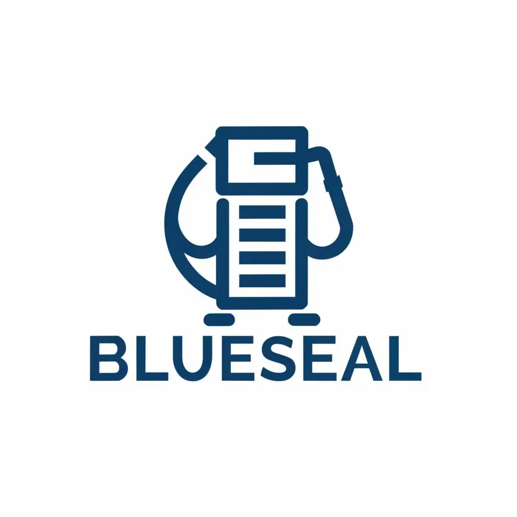 a logo design,with the text "blueseal", main symbol:gasoline,Moderate,be used in Retail industry,clear background