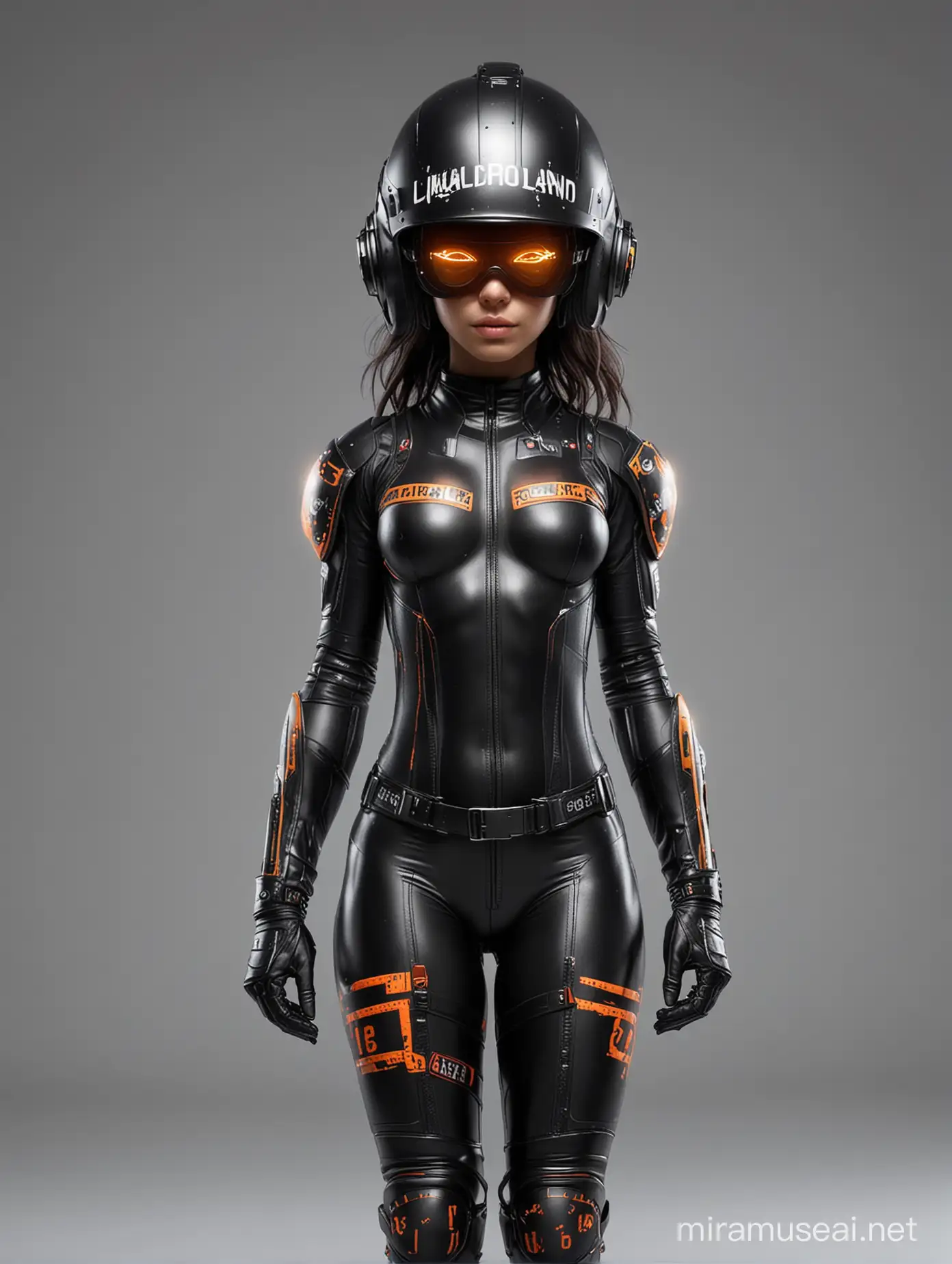 Cyberpunk Female Character in NeonLit Costume