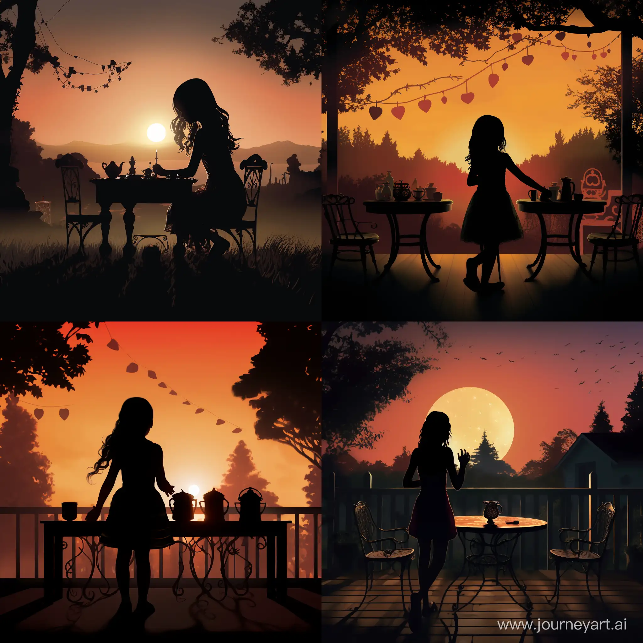 Joyful-Outdoor-Party-Games-Silhouette-of-a-Little-Girl-Engaged-in-Play