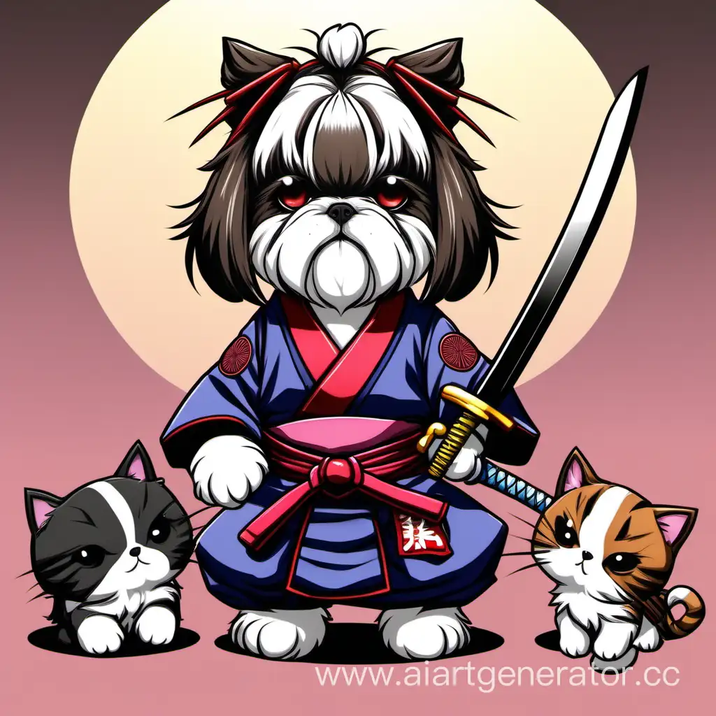 Anime-Shih-Tzu-Samurai-Faces-Off-Against-Crafty-Cat-Kunoichi