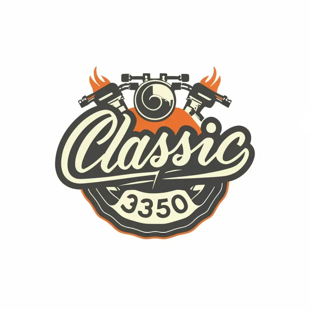 logo, """
..
""", with the text "CLASSIC 350", typography, be used in Automotive industry