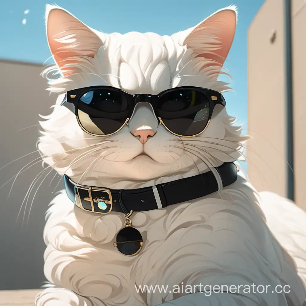 аниме кот в черных солнечных очках