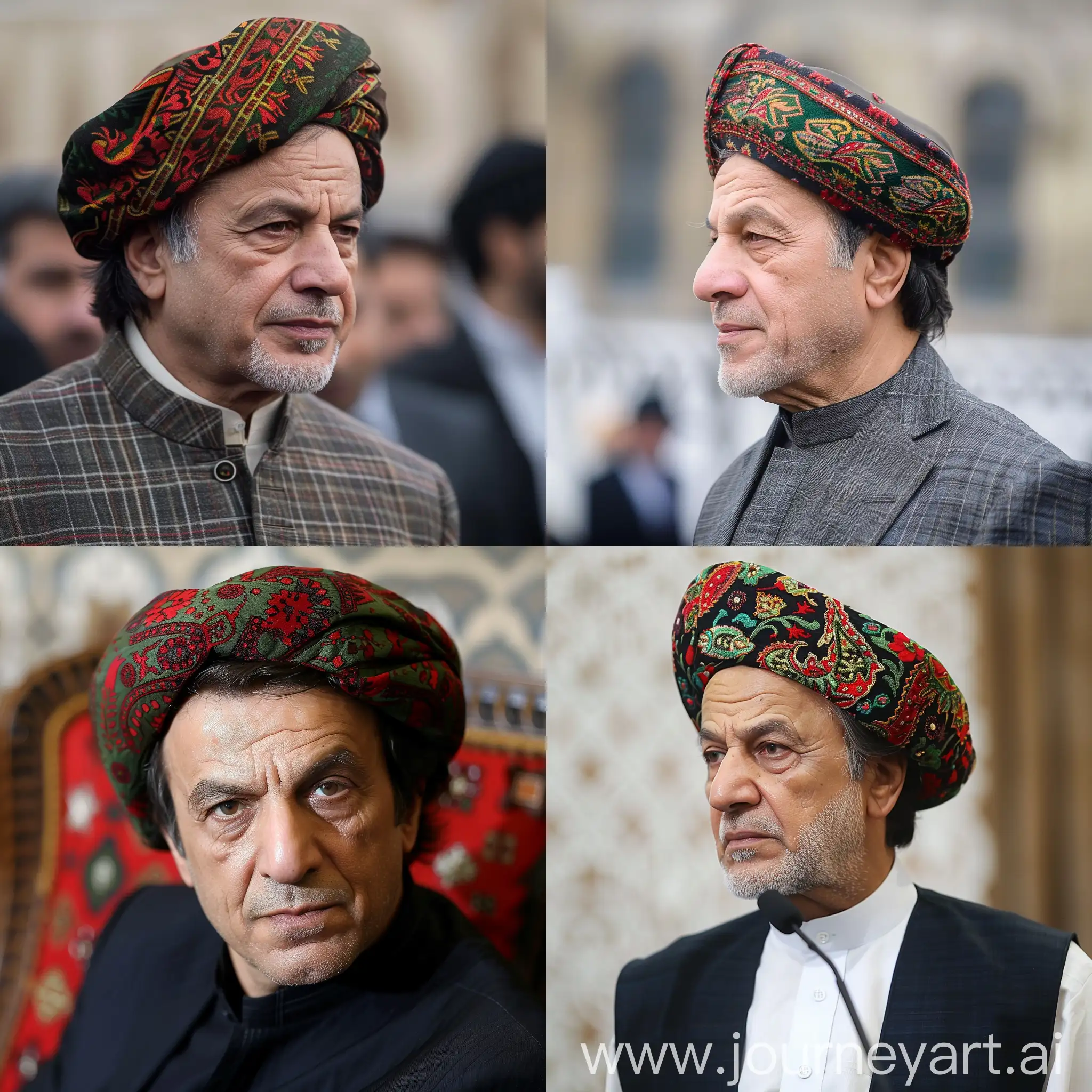 imran khan wearing a head cap