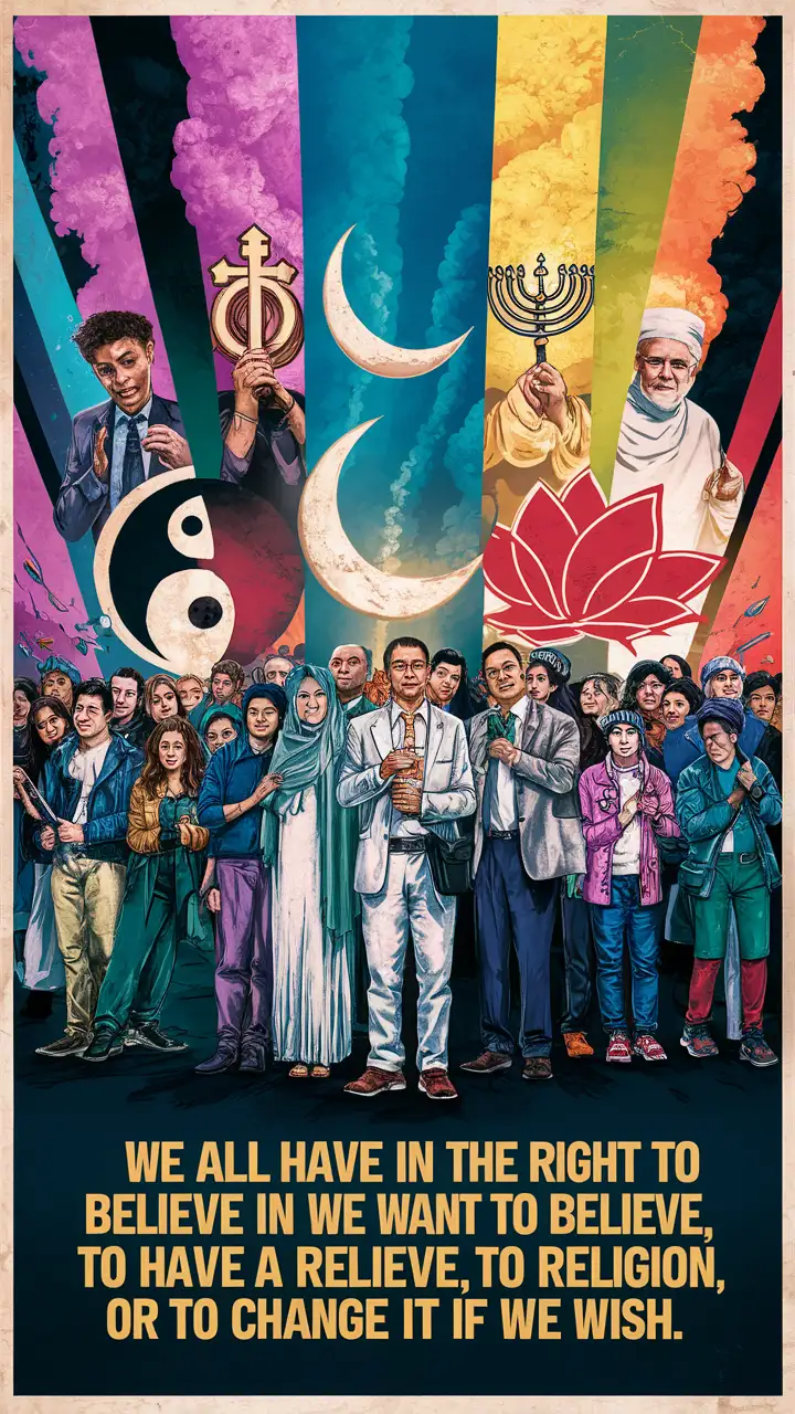 Freedom of Belief Poster Embracing Diverse Religious Perspectives
