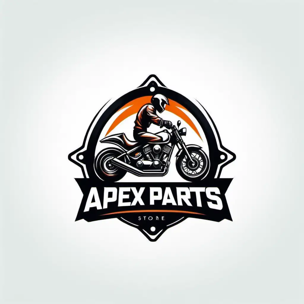 Sleek Motorcycle Store Logo on Clean White Background