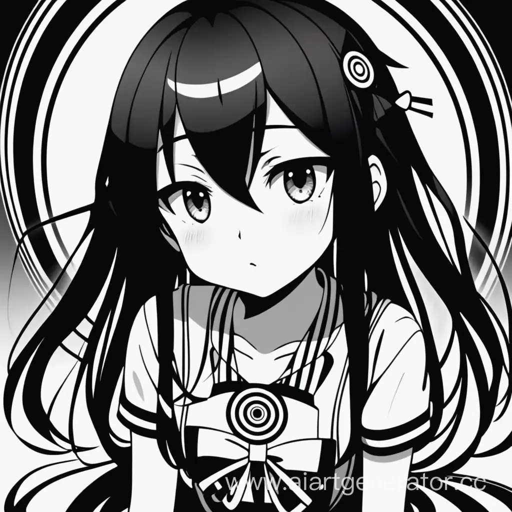 Captivating-Black-and-White-Anime-Girl-Hypnosis-Art