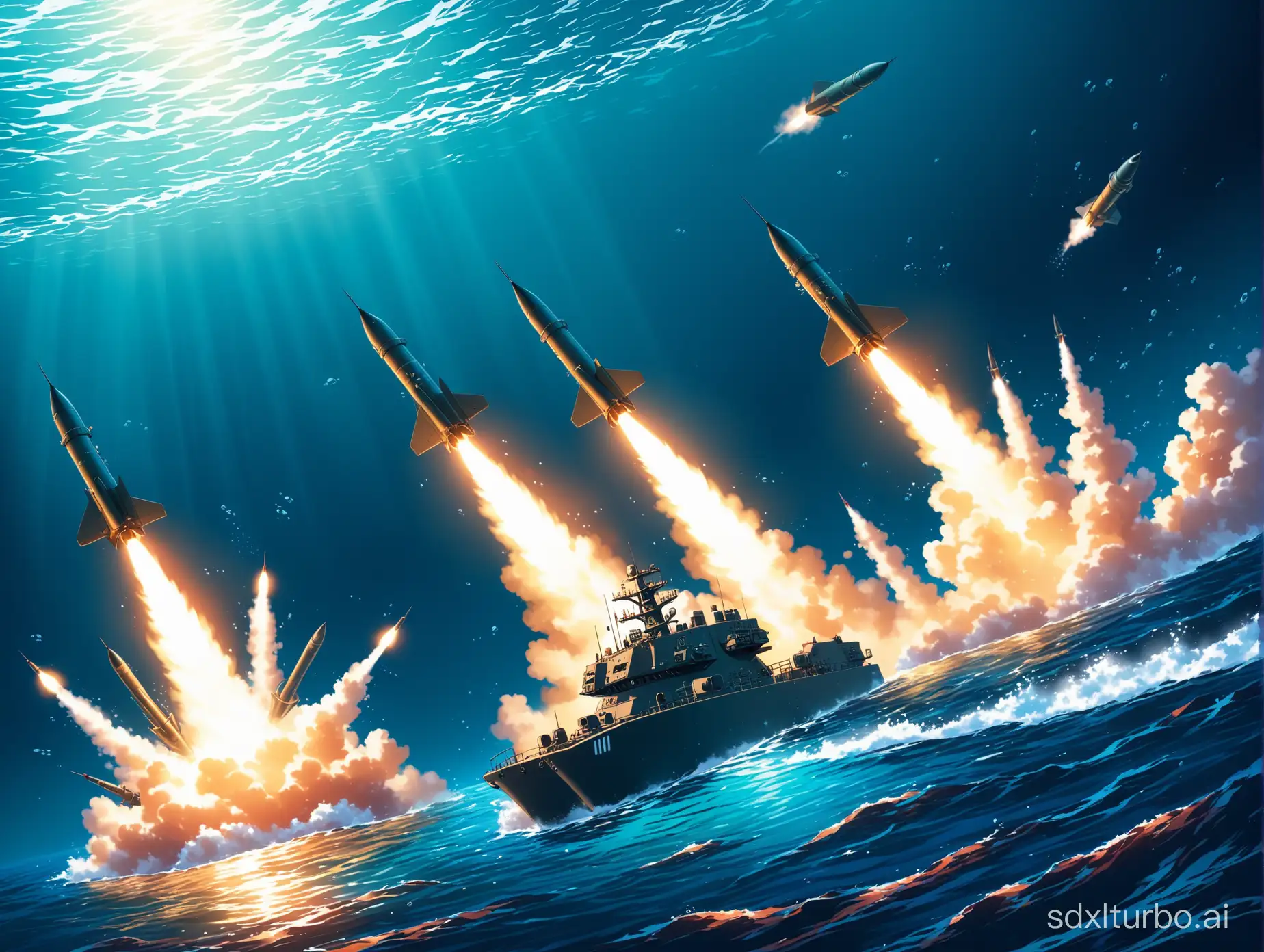 Underwater-Missile-Launch-with-Missile-Vehicles