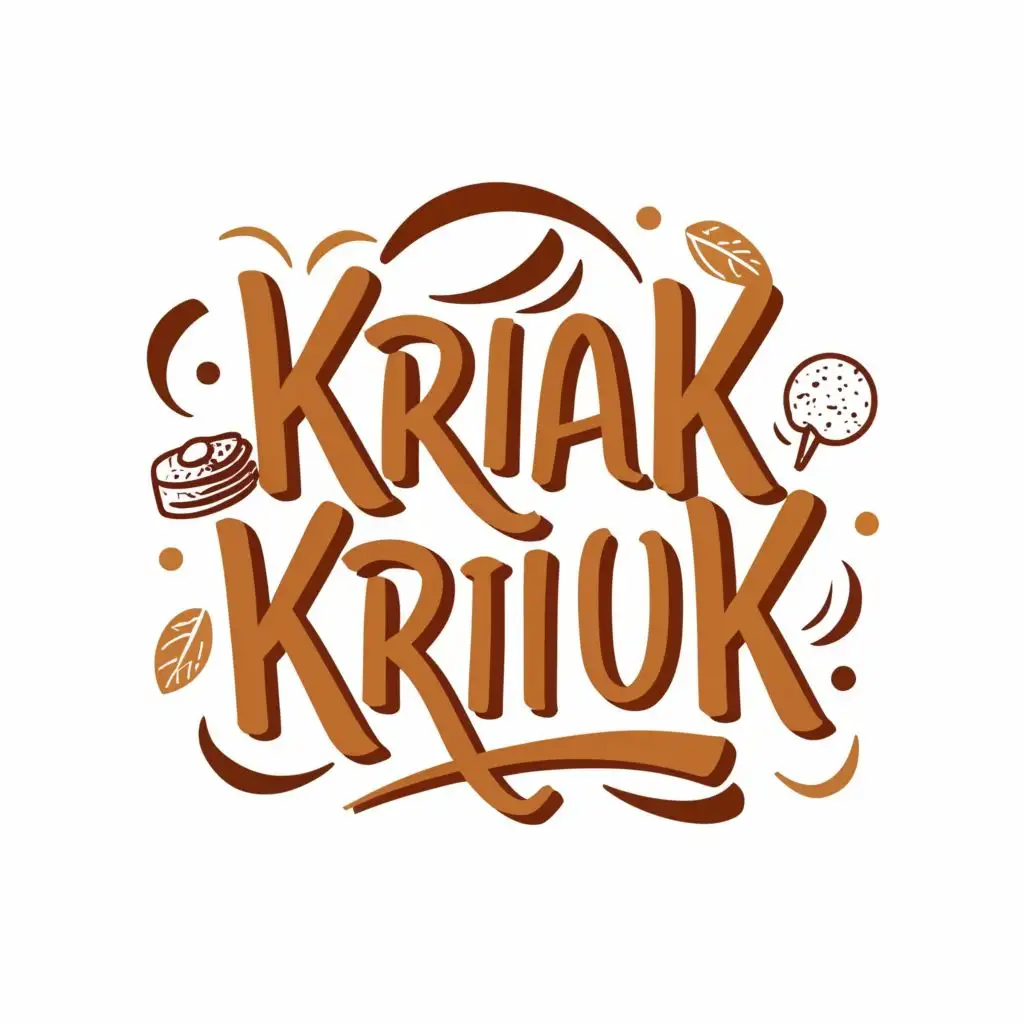 logo, snack, with the text "kriak kriuk", typography, be used in Restaurant industry