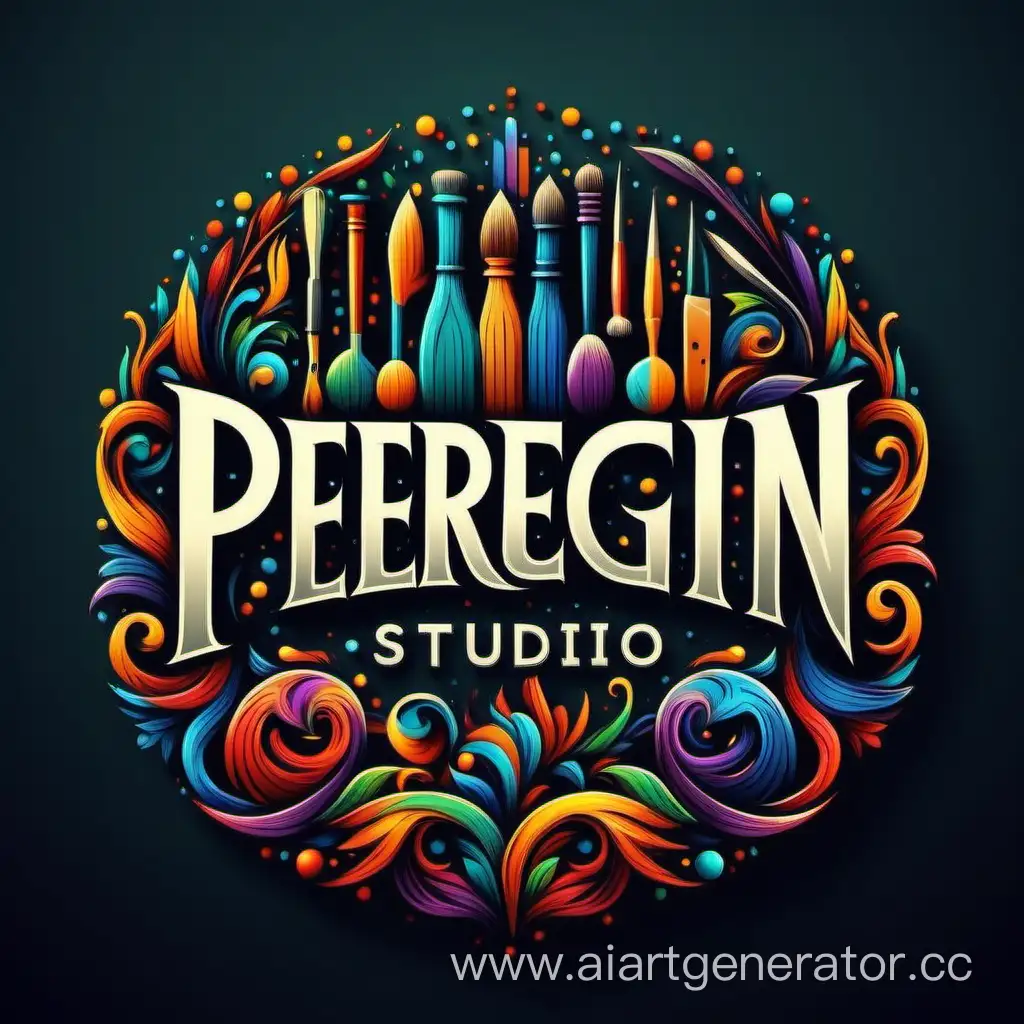 Vibrant-Modern-Logo-Design-for-Art-Studio-Peregrin