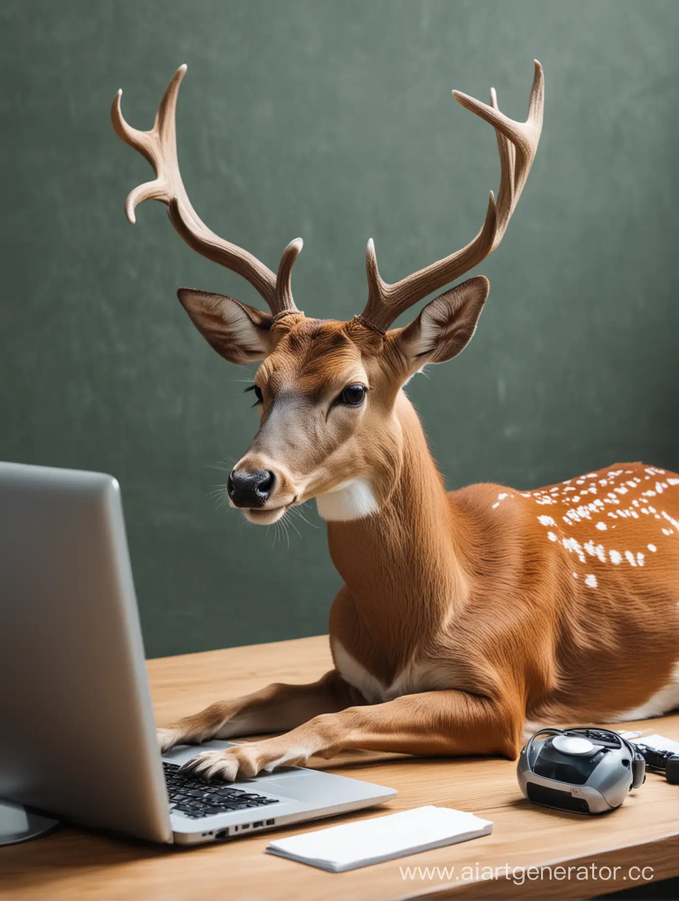 Deer-Working-on-Computer-Digital-Office-Scene-with-Animal-Employee