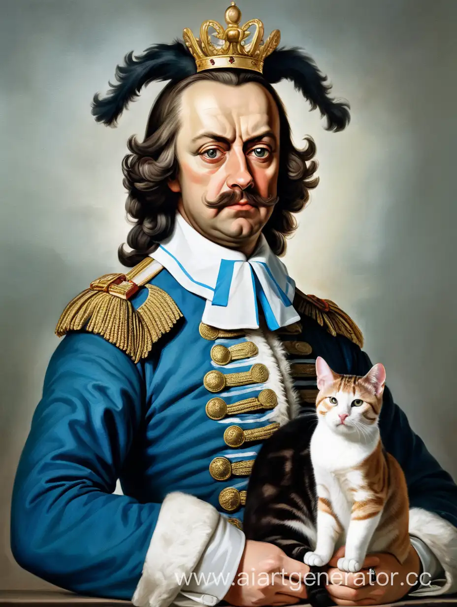 Peter-the-Great-with-Cat-Ears-Historical-Figure-Embracing-Playful-Feline-Style