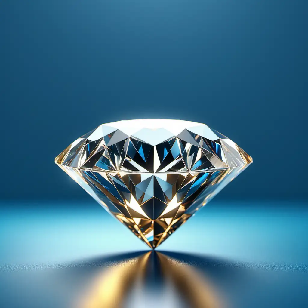 Classic diamond and gold back drop, flat, full shot, front view, octane render, 3d render, photorealistic, high detailed, blue background —v 5