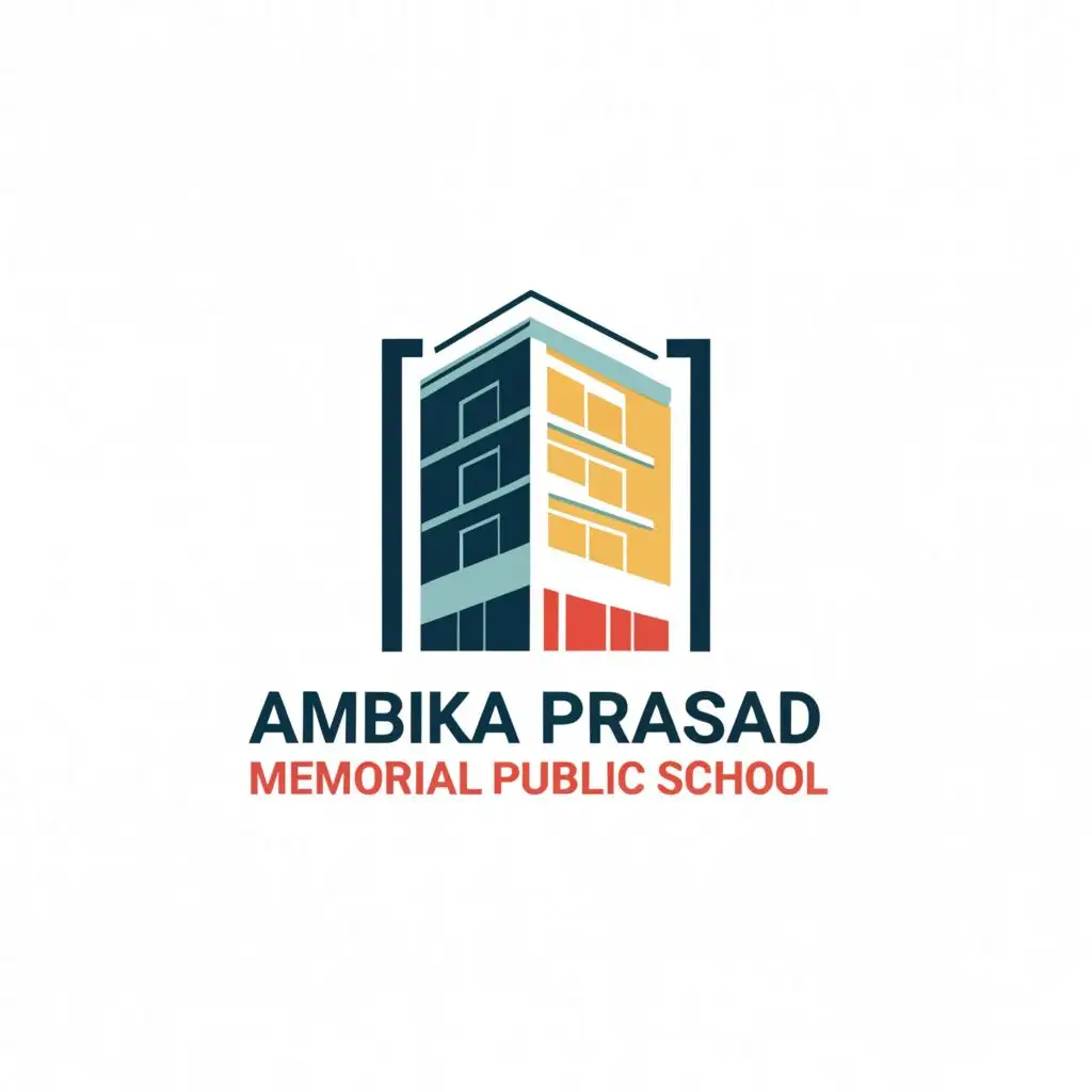 a logo design,with the text "AMBIKA PRASAD MEMORIAL PUBLIC SCHOOL", main symbol:SCHOOL,Moderate,be used in Education industry,clear background