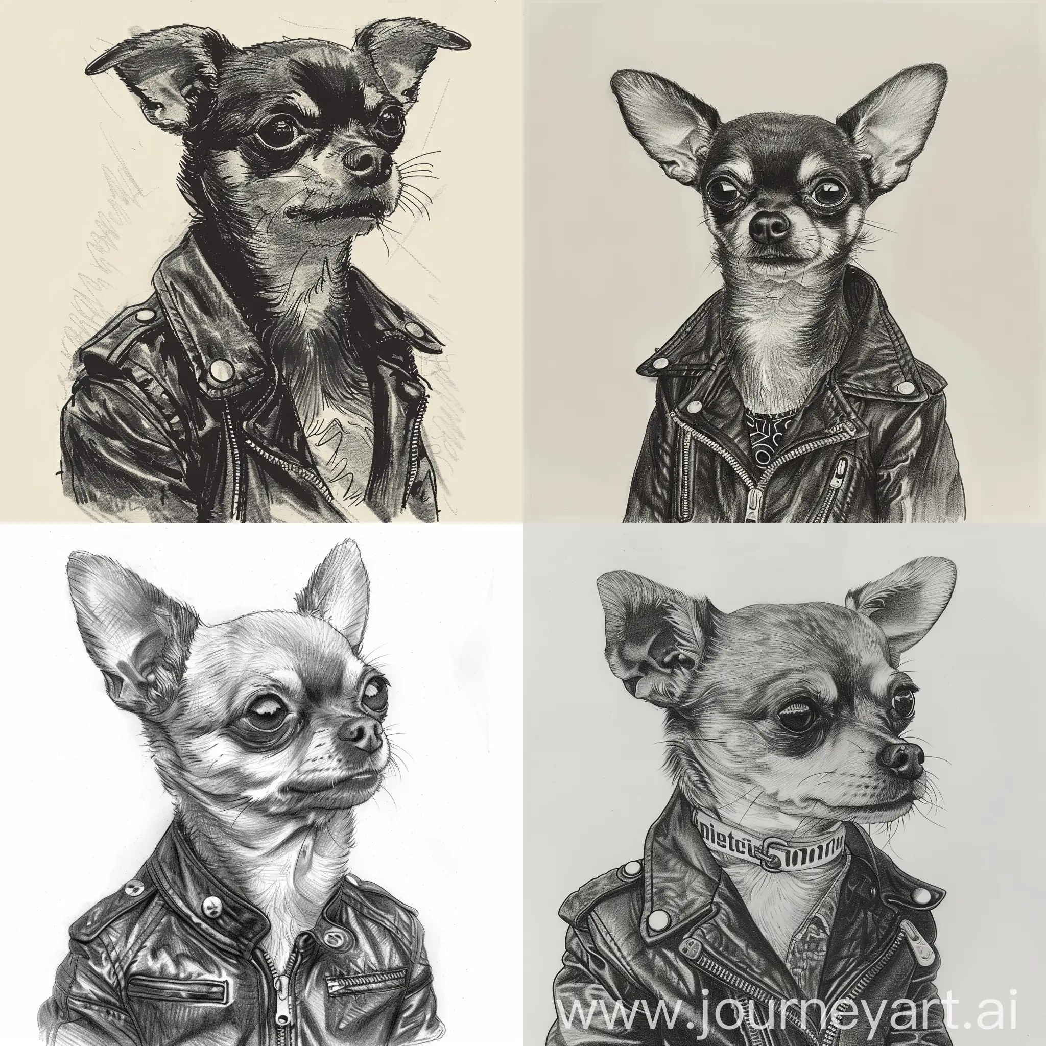 Chihuahua-Dog-Wearing-Biker-Jacket