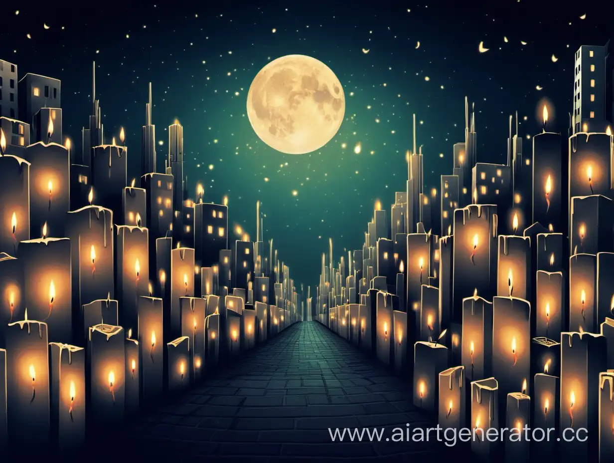 Enchanting-Cityscape-Illuminated-by-Candles-City-of-Candles-Poster