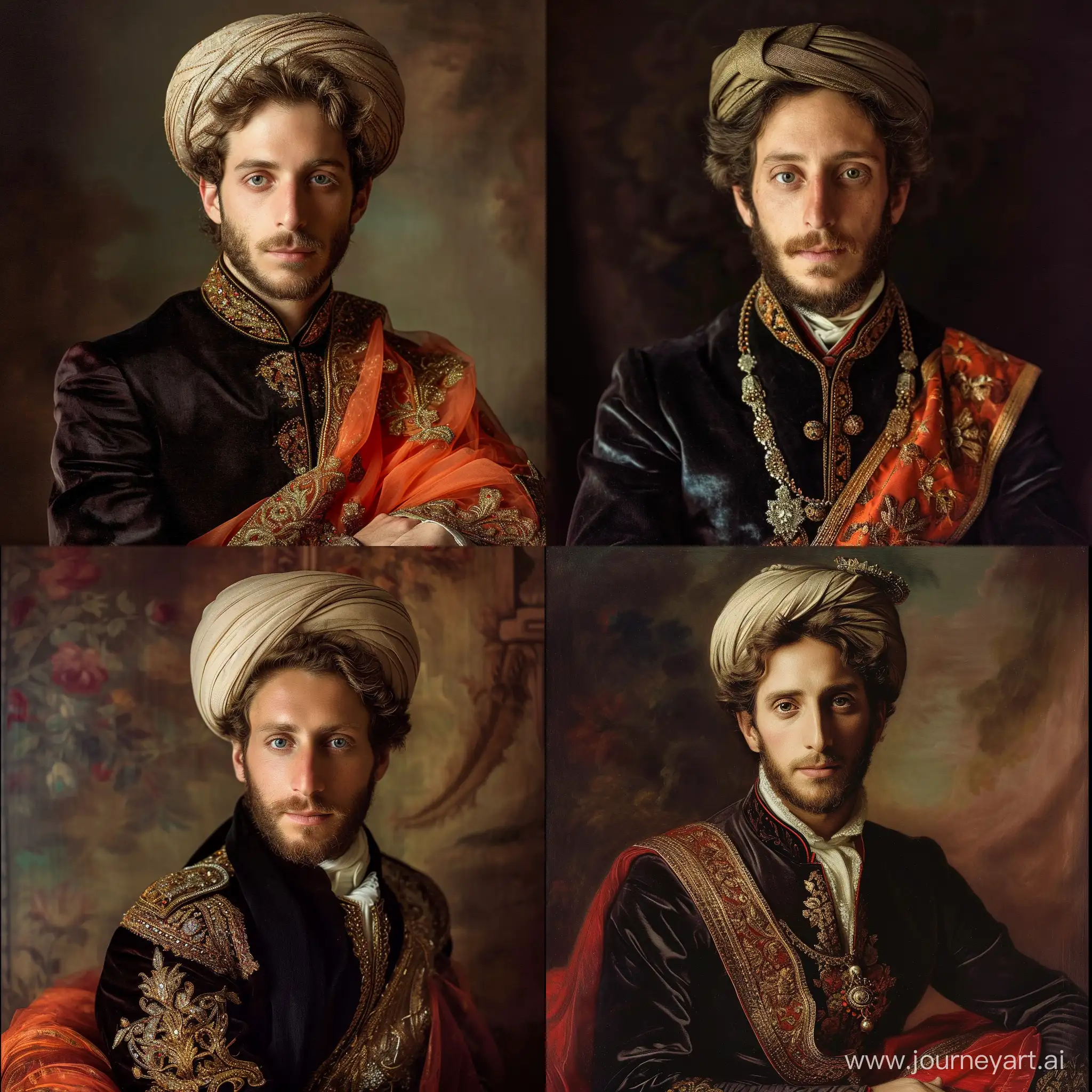 https://cdn.discordapp.com/attachments/1190034882592776344/1192836283094012004/1280px-Edward_George_Earle_Lytton_Bulwer_Lytton_1st_Baron_Lytton_by_Henry_William_Pickersgill.jpg?ex=65aa865b wearing Ottoman turban and persian Sherwani attire