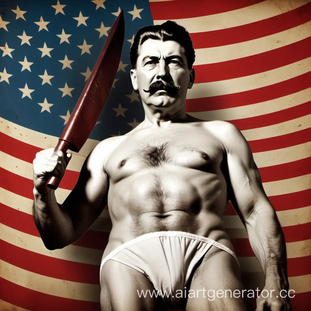 Stalin-in-Underwear-with-Sickle-and-Hammer-Against-US-Flag