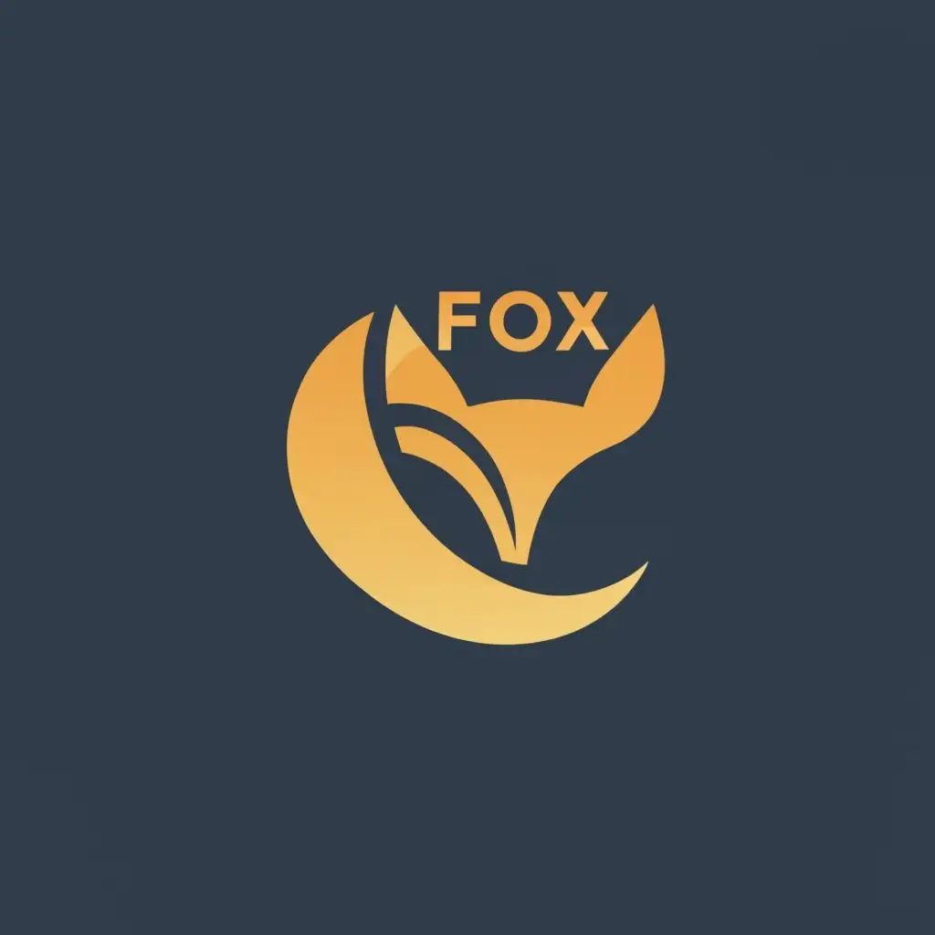 logo, classy fox with name for branding black and gold., with the text "Fox", typography, be used in Technology industry