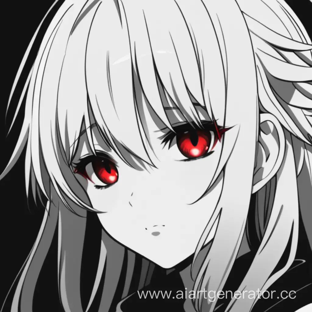 Emotionless-Anime-Girl-with-Red-Eyes-in-Manga-Style-Art