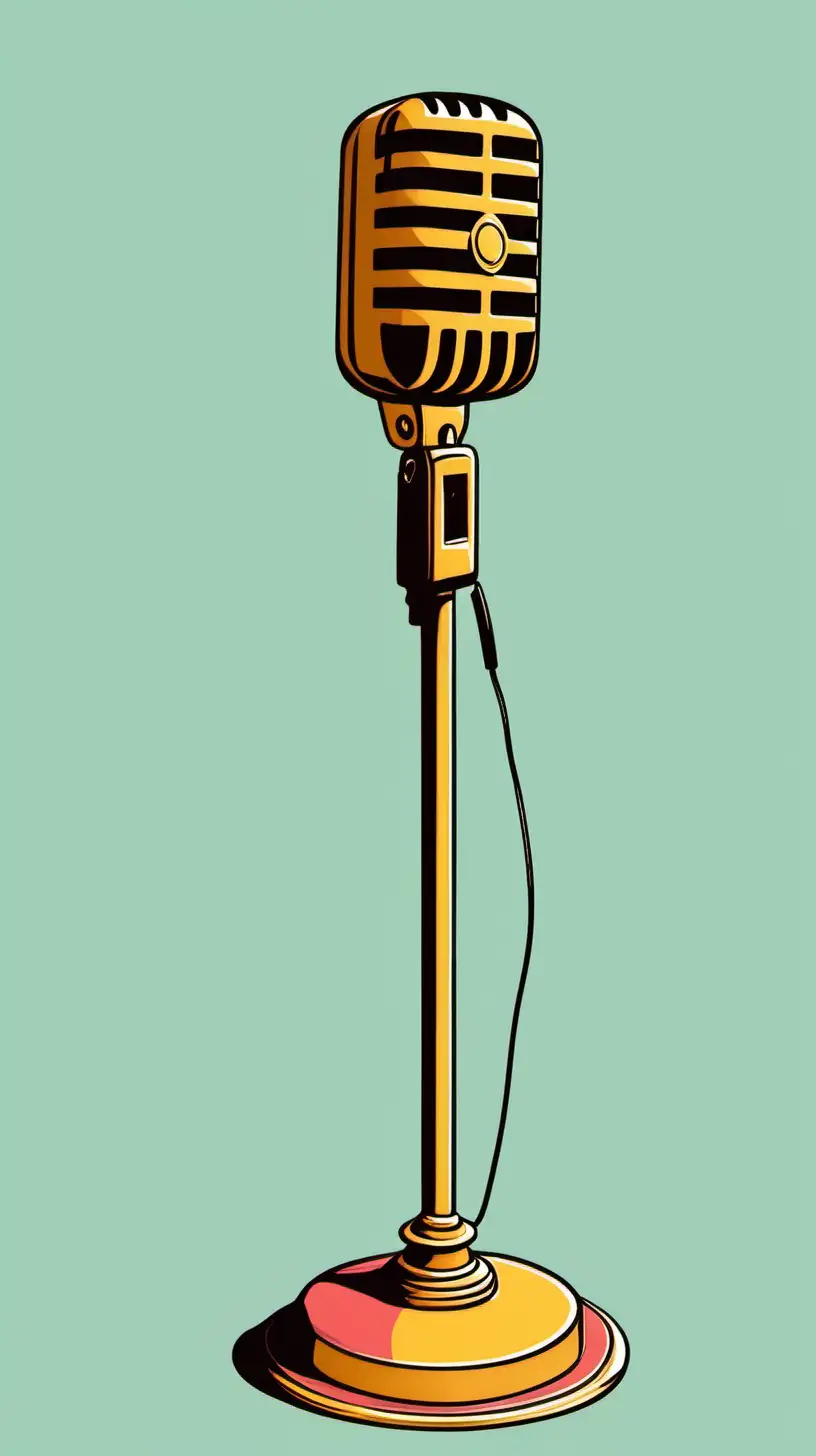 Microphone Vector Illustration. Voice Speak Up and Recording