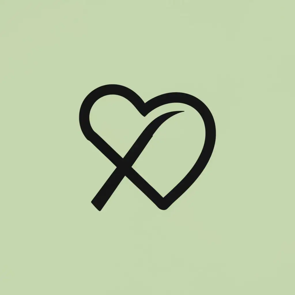 logo, heart, with the text "X", typography, be used in Home Family industry