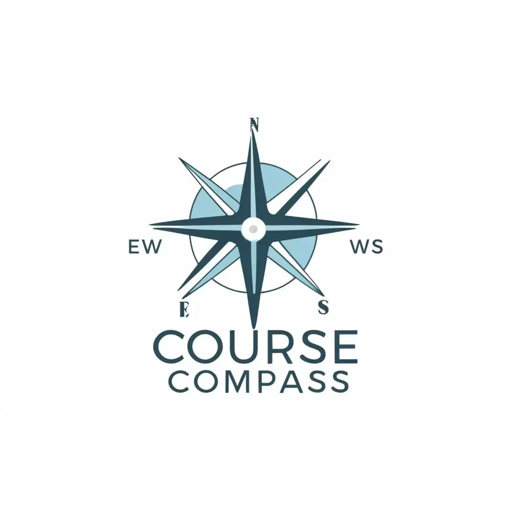 a logo design,with the text "Course Compass", main symbol:Compass,Moderate,be used in Education industry,clear background