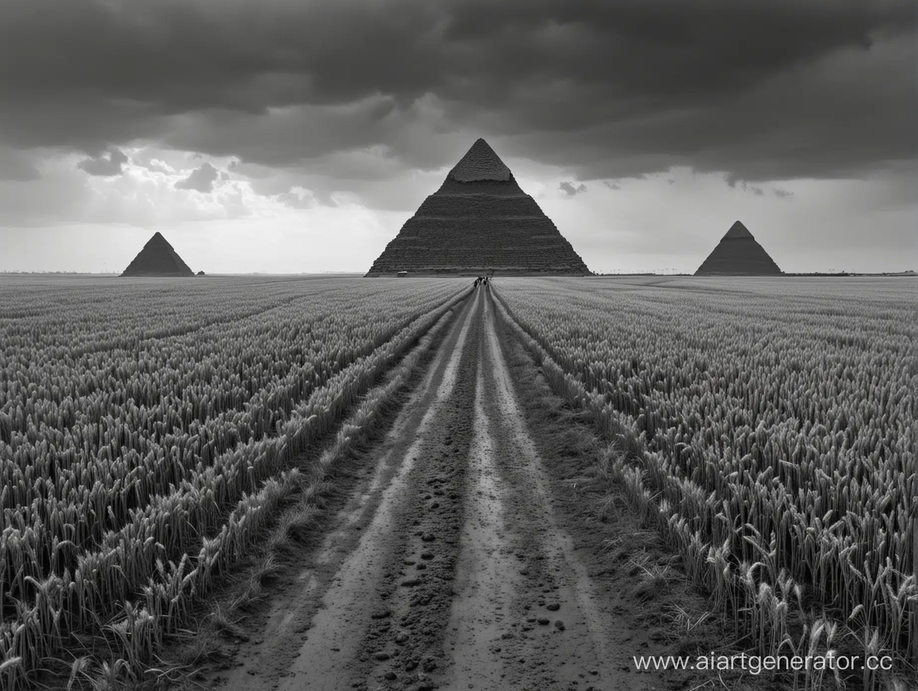 Mysterious-Encounter-People-Seeking-Refuge-in-Wheat-Field-as-Black-Pyramids-Hover