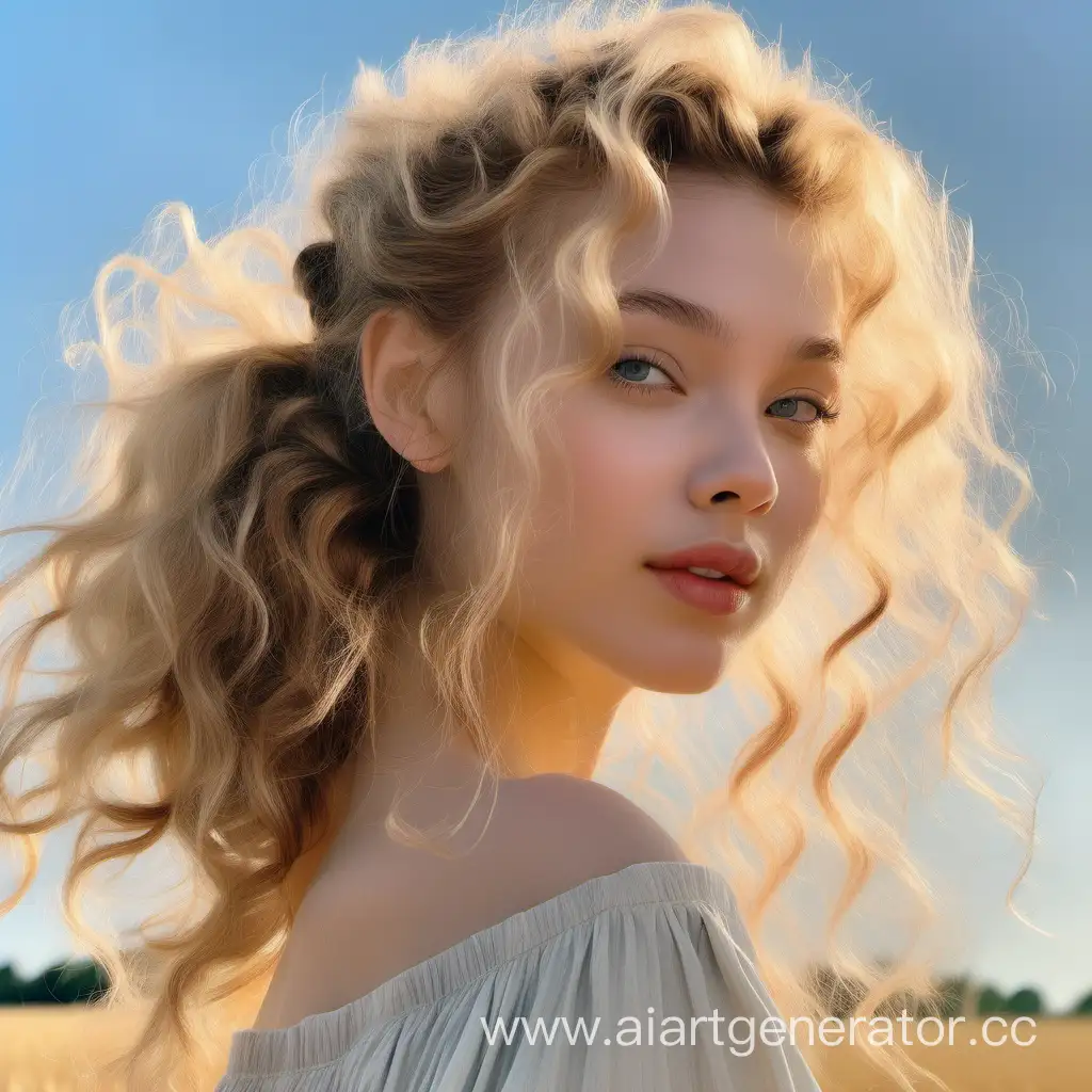 Youthful-Woman-with-WheatColored-Curls-in-Ponytail-and-Bright-Eyes