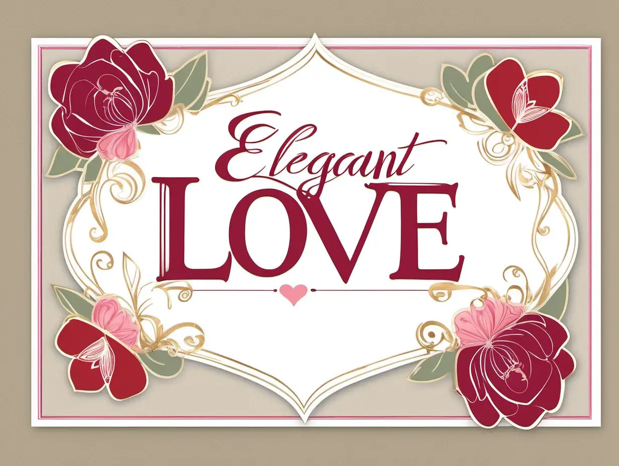 elegant love 3x5 card
