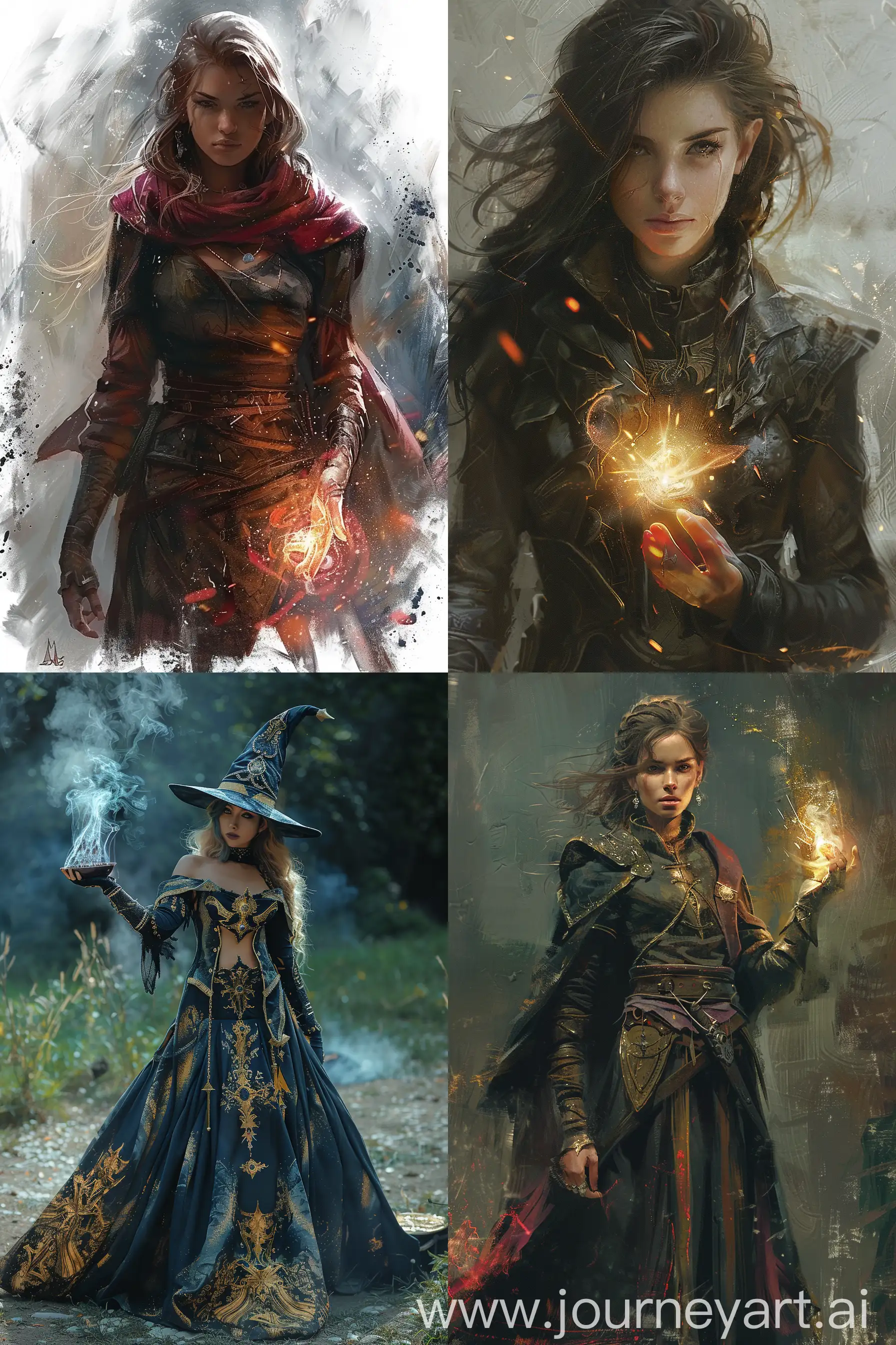 Noble-Sorceress-Lady-Casting-Enchanting-Spell-in-Dungeon-and-Dragons-Fantasy-Style
