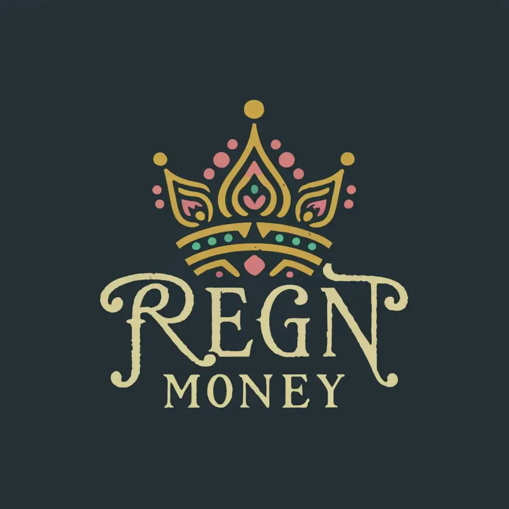 a logo design,with the text "Reign Money", main symbol:incorporates a contemporary, whimsical crown to represent our brand, Reign Money,complex,clear background