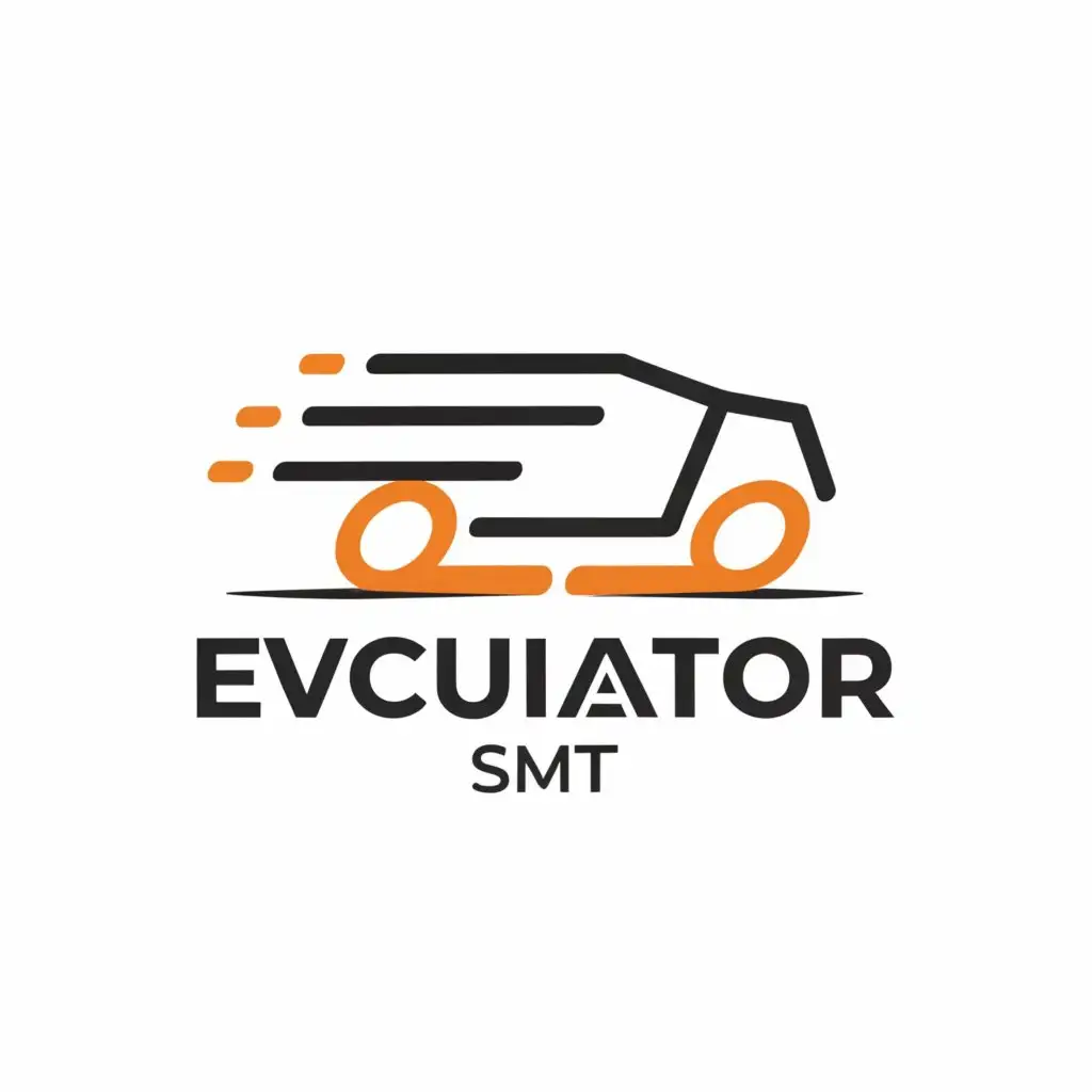 a logo design,with the text "Evacuator SMT", main symbol:Evacuator,Minimalistic,be used in Automotive industry,clear background