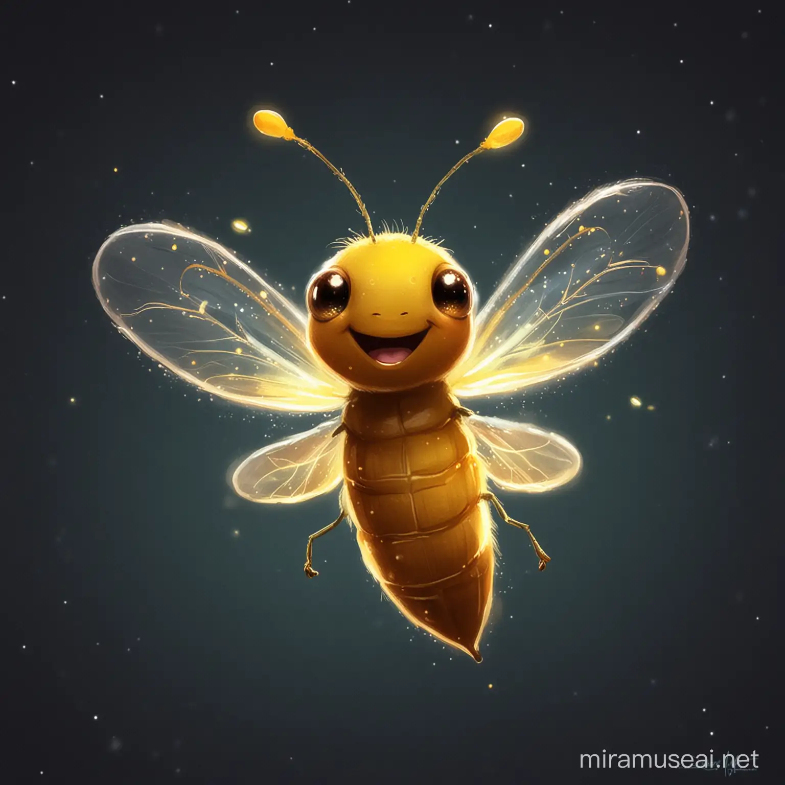 Joyful Firefly Fluttering in a Moonlit Meadow