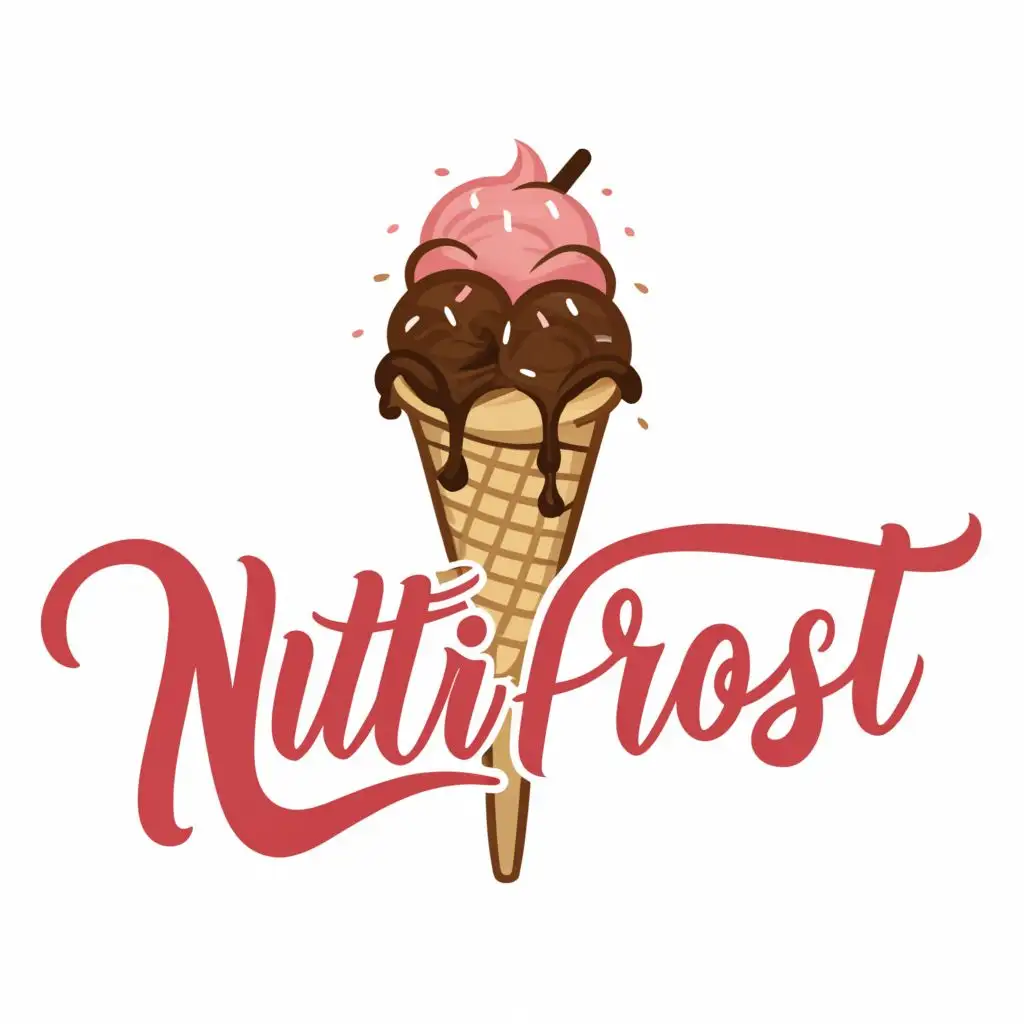 logo, ice cream, with the text "nutrifrost", typography