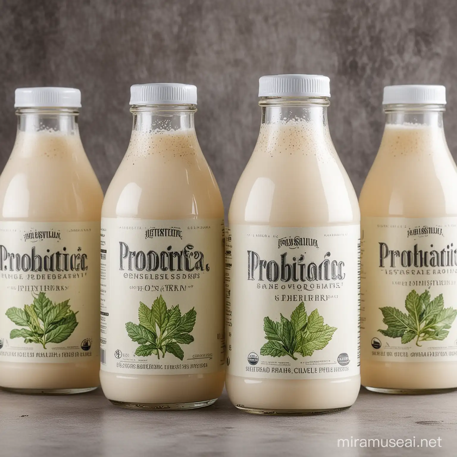 Colorful Array of Probiotic Drinks for Gut Health