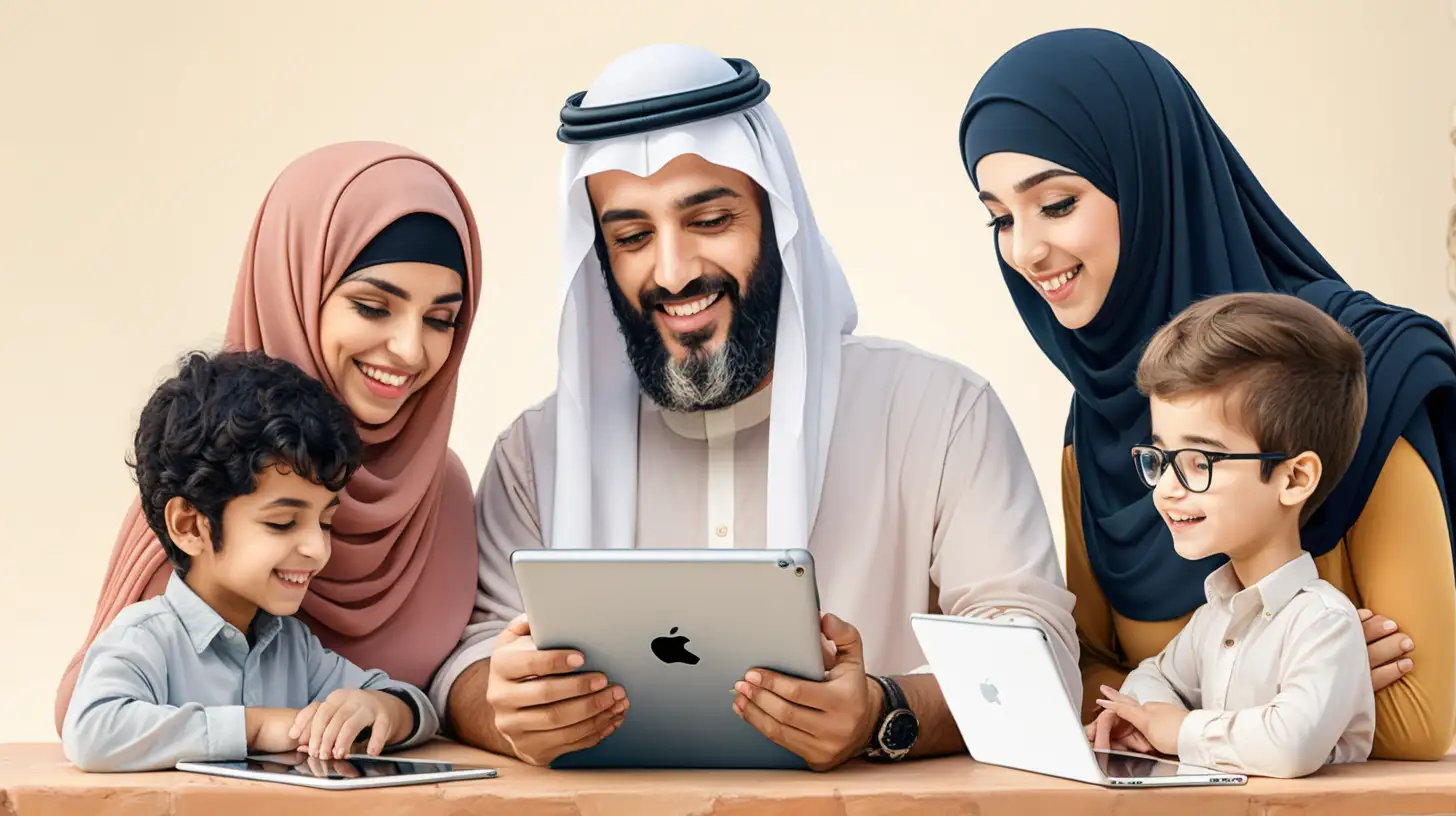 Online Arabic Classes Family Learning Arabic Together on iPads