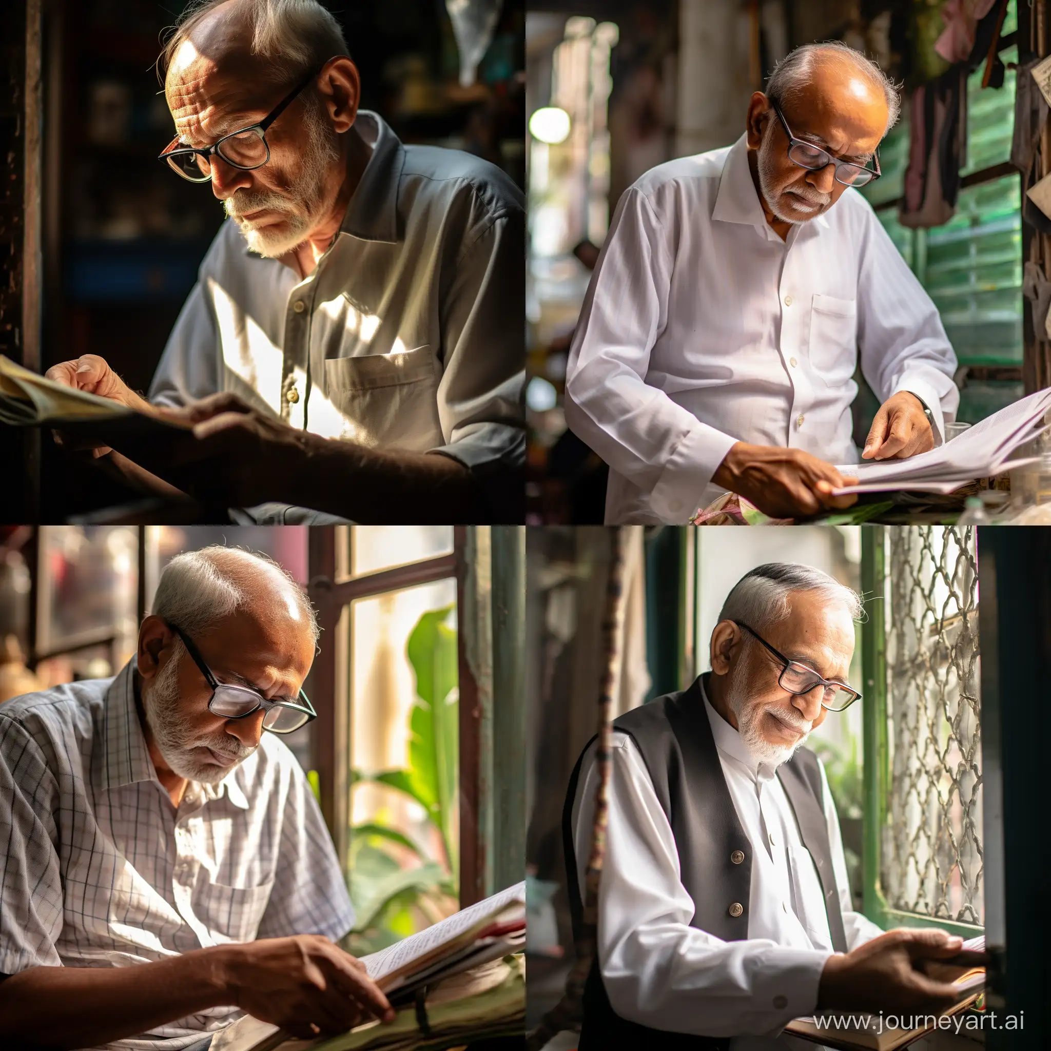 Urban-Serenity-Elderly-Gentleman-Engrossed-in-Reading-by-the-Window