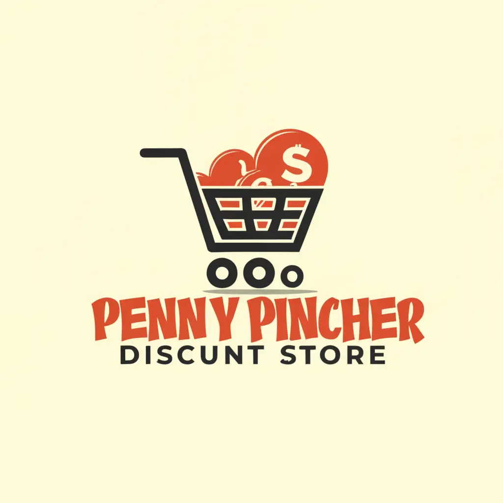 a logo design,with the text "Penny pincher discount store", main symbol:discount store,Moderate,clear background