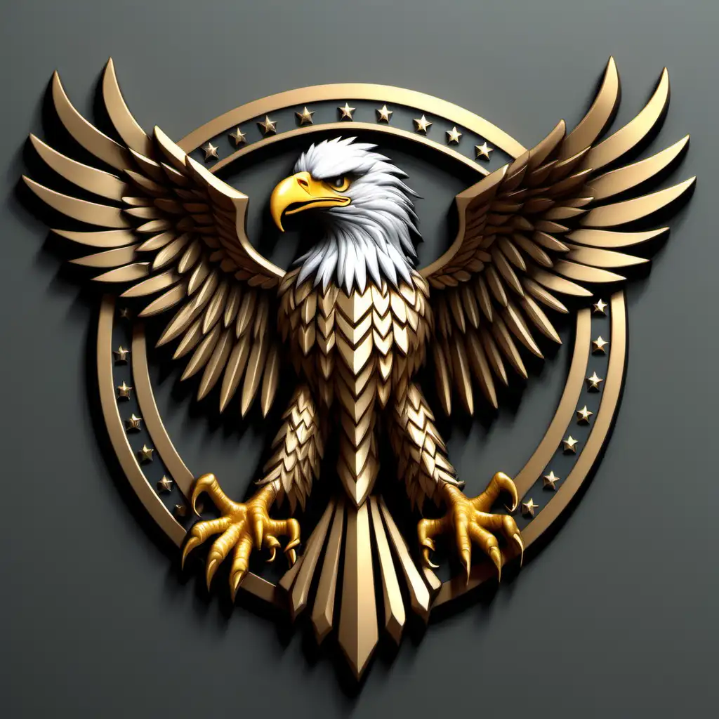 Majestic Eagle Emblem in Flight Symbolic Wildlife Artwork