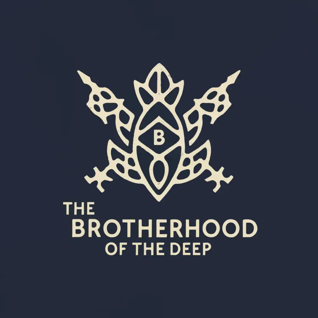 a logo design,with the text "The Brotherhood of the Deep", main symbol:fish, swords,Moderate,be used in Home Family industry,clear background