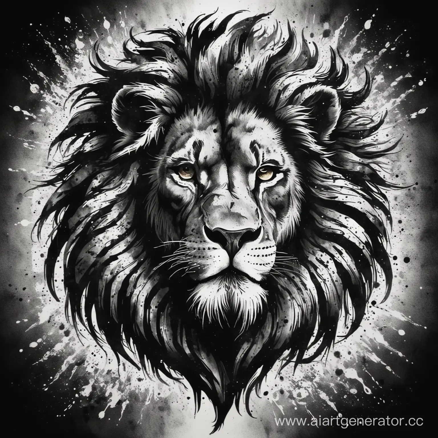 Elegant-Stencil-Art-Majestic-Lion-in-Monochrome